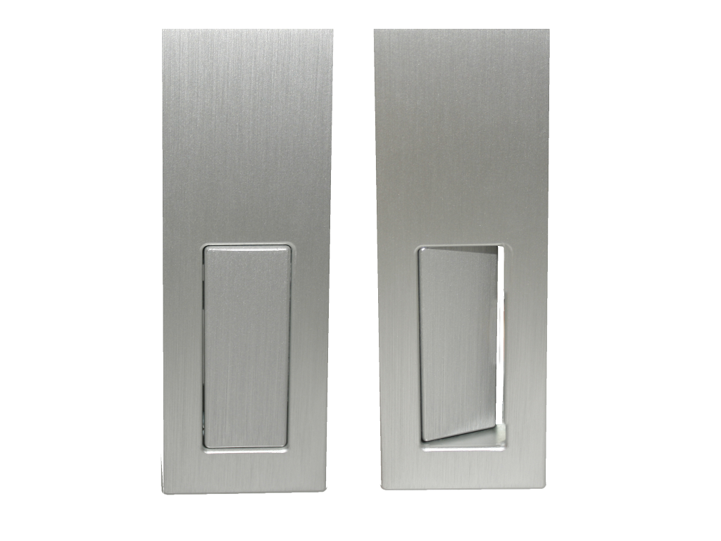 Maniglia Incasso Rettangolare Porta Scorrevole/Battente modello Duplex Zero foro cieco placchetta Copripresa varie finiture | Saletta - immagine 2